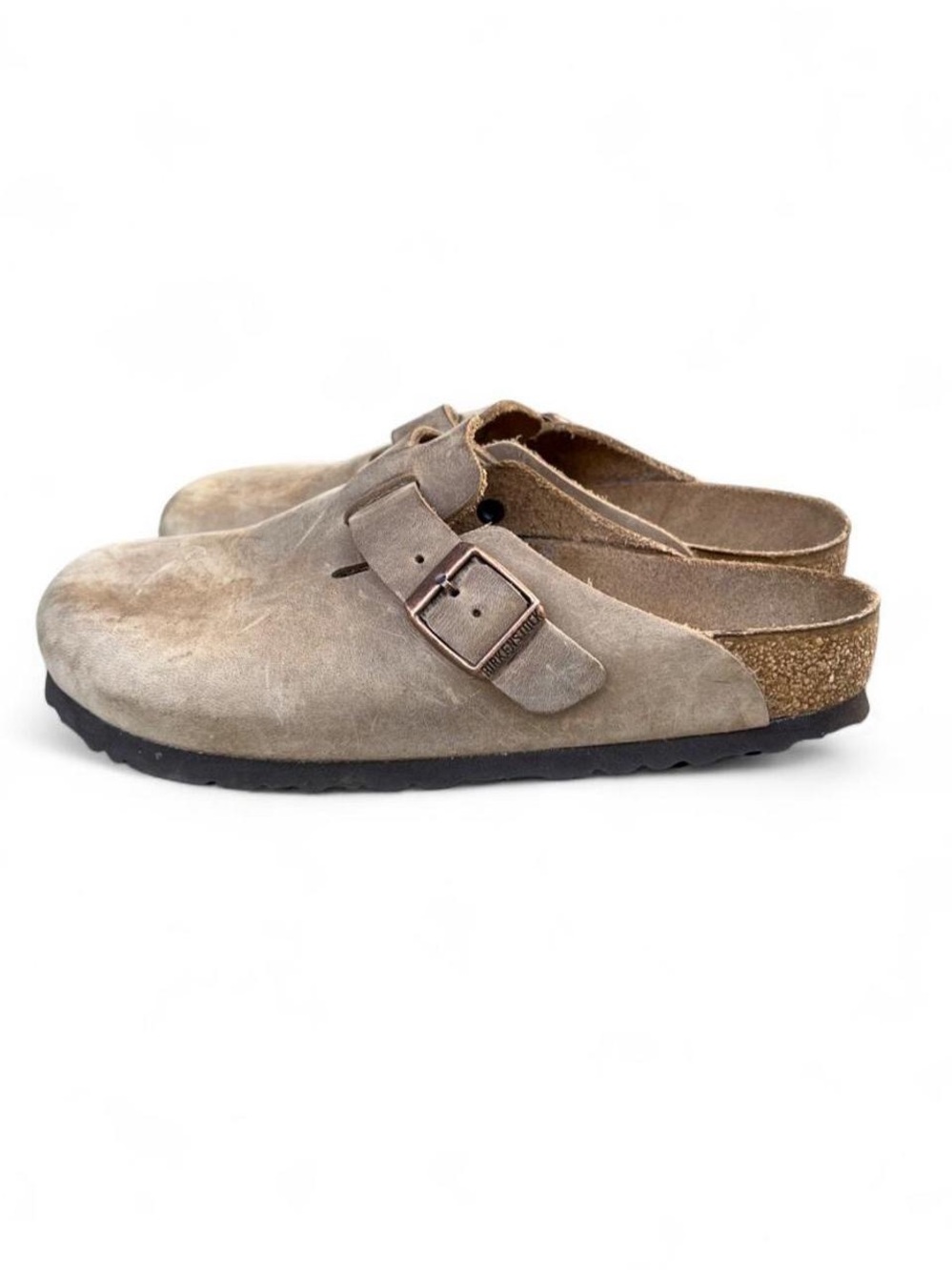 Birkenstock Boston Taupe Suede Clogs EU 37 Wide Fit Women's 6-6.5 - Picture 5 of 8